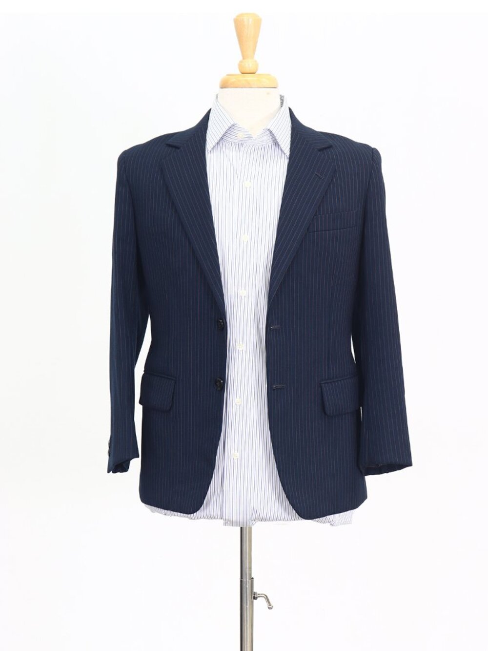 Bespoke 36S Navy Blazer Sport Coat Jacket 2-Button Stripe M001